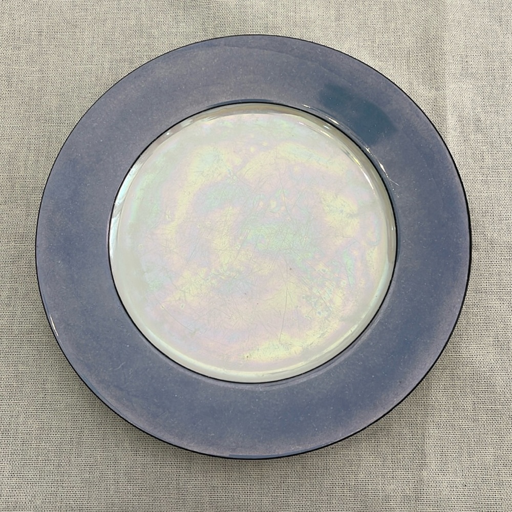 Vintage Luster Ware Blue and Pearl Plate